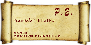 Psenkó Etelka névjegykártya